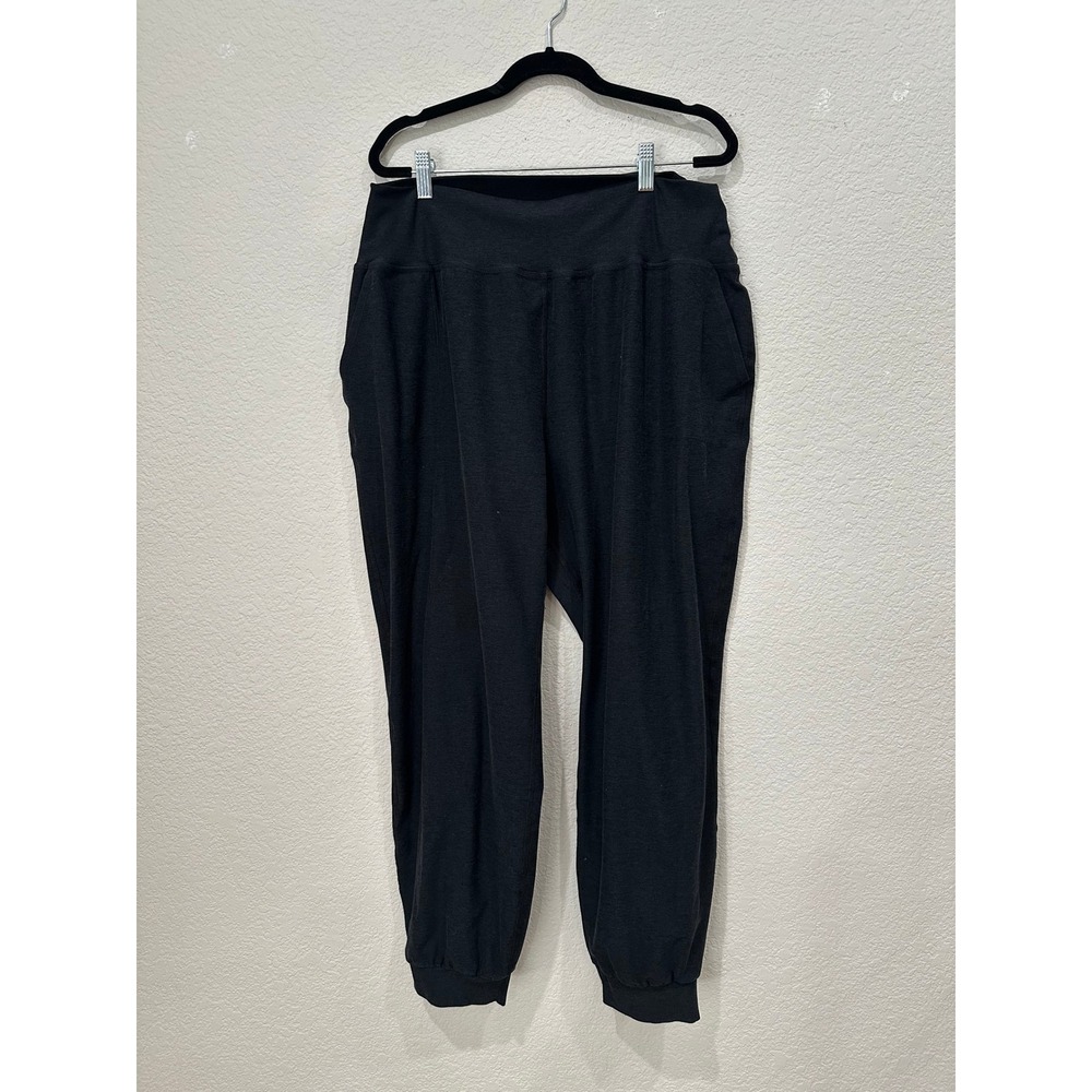 Beyond Yoga Spacedye Joggers Womens 2X Black High Waisted Pockets Activewear
